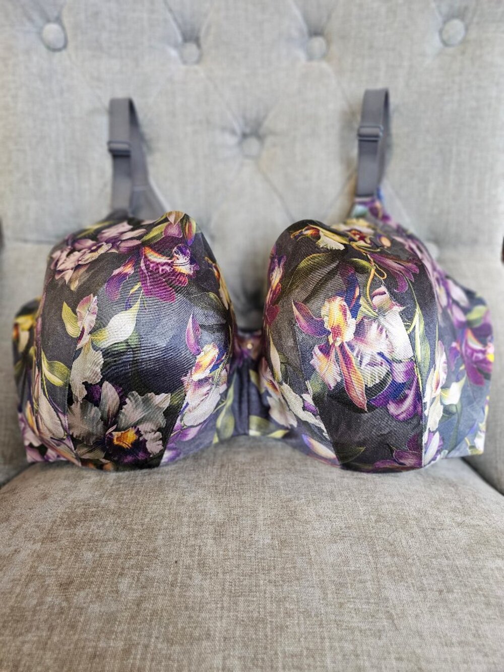 Cacique 40H Invisible Backsmoother Floral Balconette Bra Lightly Lined 1031556